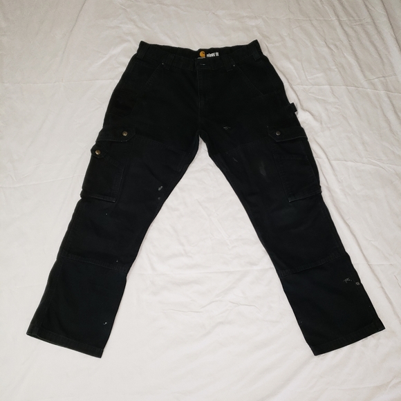 Carhartt Pants Mens Carhartt Ripstop Cargo Relaxed Fit Black Work